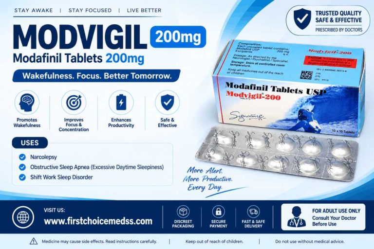 Modvigil 200mg: Uses, Benefits, Dosage, Side Effects and Safety Guide